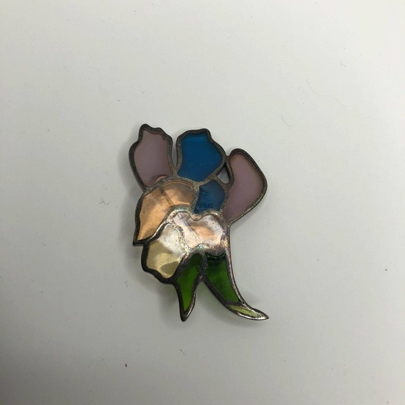 stained glasst floral brooch pin jewlery - Picture 3 of 6